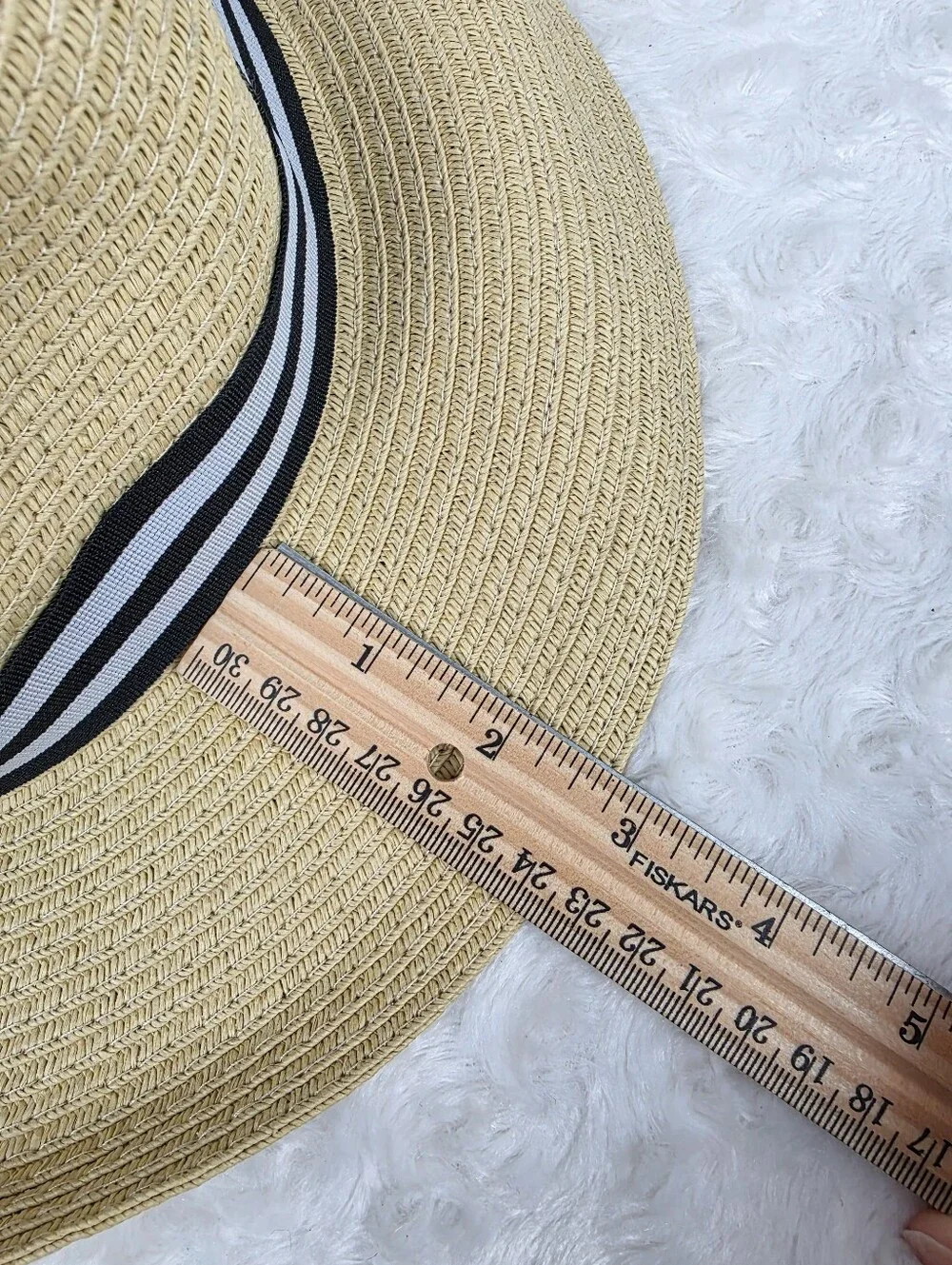 Talbots Paper Straw Woven Wide Brim Sun Hat Tan One Size